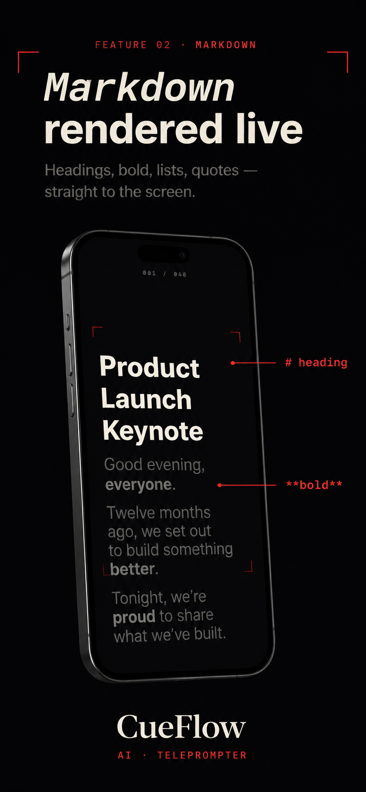 CueFlow - Voice Teleprompter