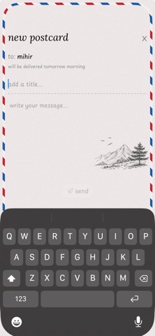 hey postcard: slow messaging screenshot