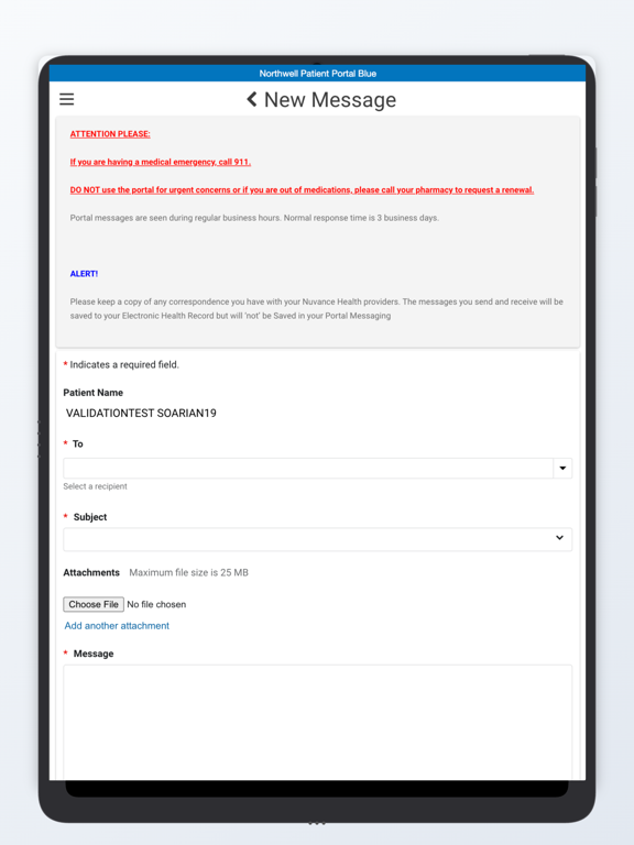 Northwell Patient Portal Blue ipad screenshot 4