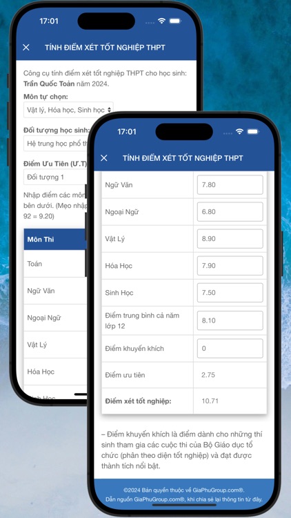 Tính Điểm Xét Học Bạ THPT screenshot-3