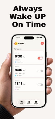 Rooxy: Alarm Clock to Get Up iPhone screenshot 1