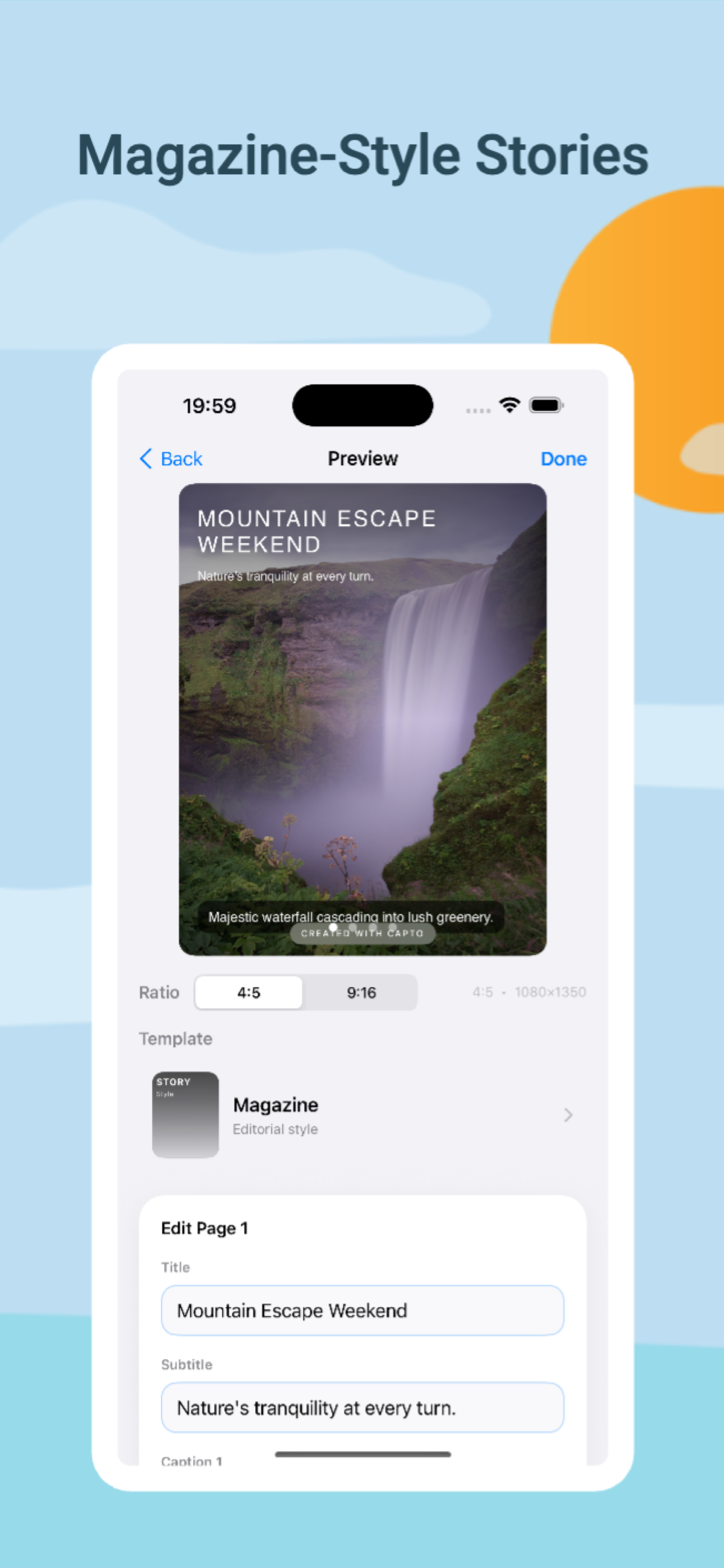 Capto: AI photo stories for IG