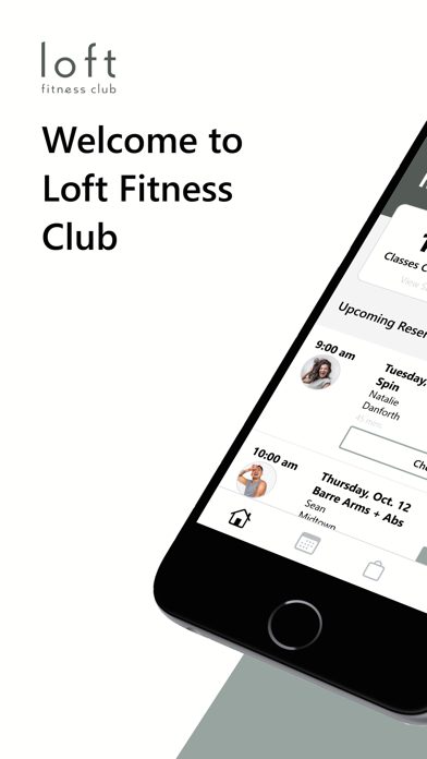 Loft Fitness Club app screenshot