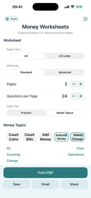 Money Worksheets screenshot 4