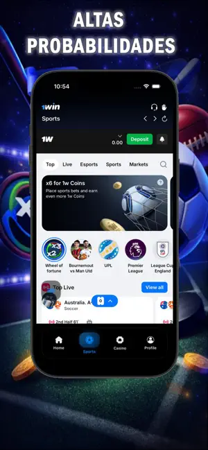 1win: Apuestas deportivas y iPhone screenshot 2