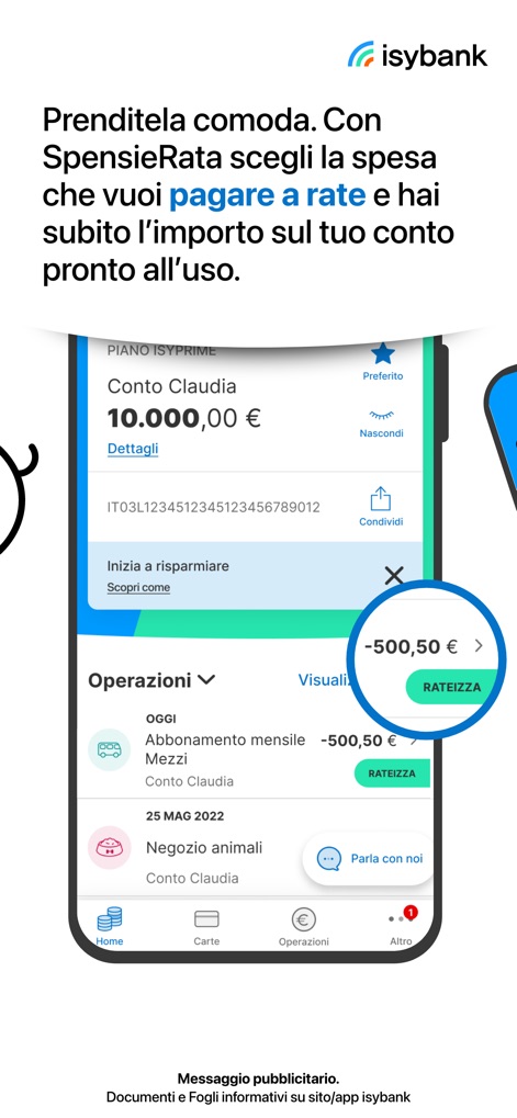 isybank - Users can effortlessly manage their expenditures using the 'SpensieRata' function, allowing them to convert eligible transactions into convenient installment payments directly from the operations list.