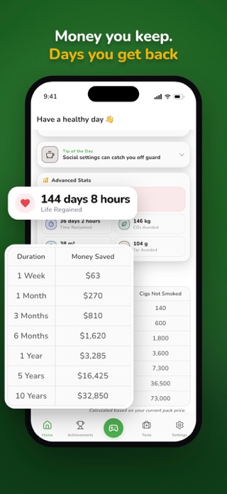 Stop Smoking: Quit Tracker Screenshot 2 of 7