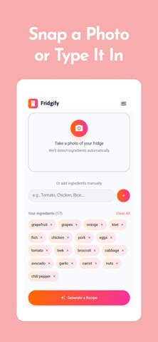 Fridgify: AI meets your fridge screenshot