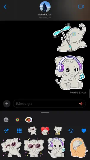 Screenshot von Cute Elephant Stickers - Kiana auf dem iPhone 9