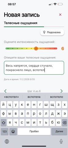Журнал самонаблюдения iPhone screenshot