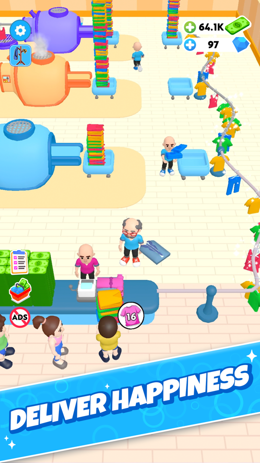 #6. Laundry Rush - Idle Game (iOS) By: YAMY STUDIO YAZILIM VE OYUN GELISTIRME ANONIM SIRKETI
