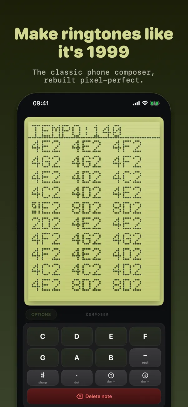 Screenshot #1 pour Old Phone Ringtone Composer
