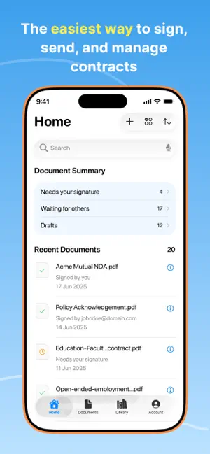 Signeasy: Sign PDF Documents screenshot 1