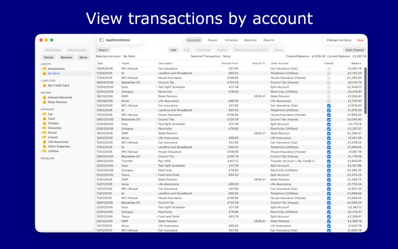 Screenshot #1 pour MyNetWorth