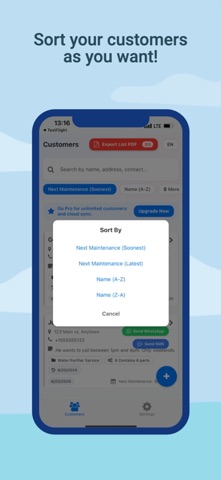 Service Maintenance Tracker screenshot