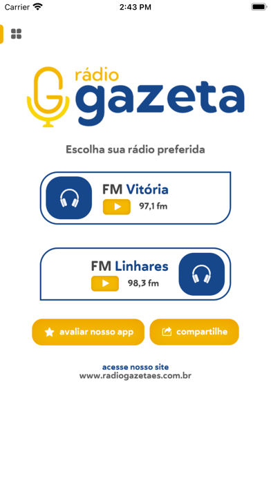 Rádio Gazeta FM Screenshot