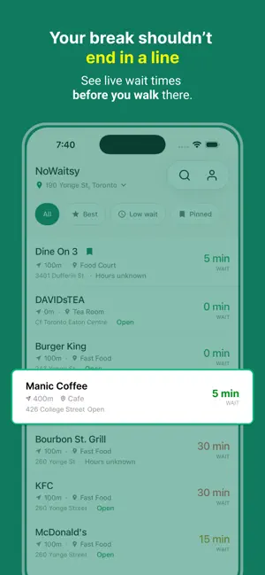 NoWaitsy: Live Wait Times screenshot 1