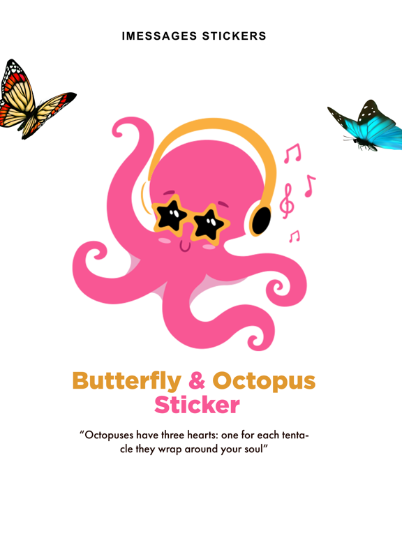 Screenshot #4 pour Butterfly & Octopus Stickers