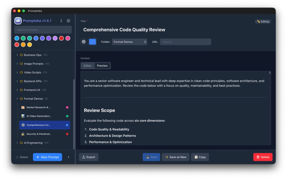 #3. Prompteka (macOS) 由: Robert GROW
