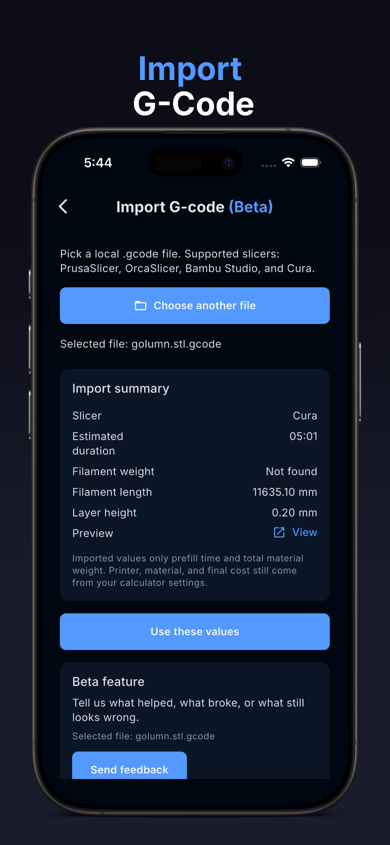 3D Printer Cost Calculator