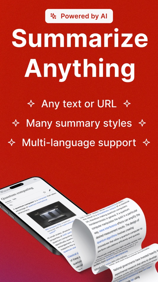 #1. Summarizer - AI Text Summary (iOS) بواسطة: Qvalitech Engineering OU