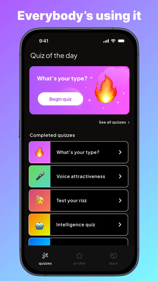 #1. QuizMax - Learn about yourself (iOS) Podle: Improvement Tech