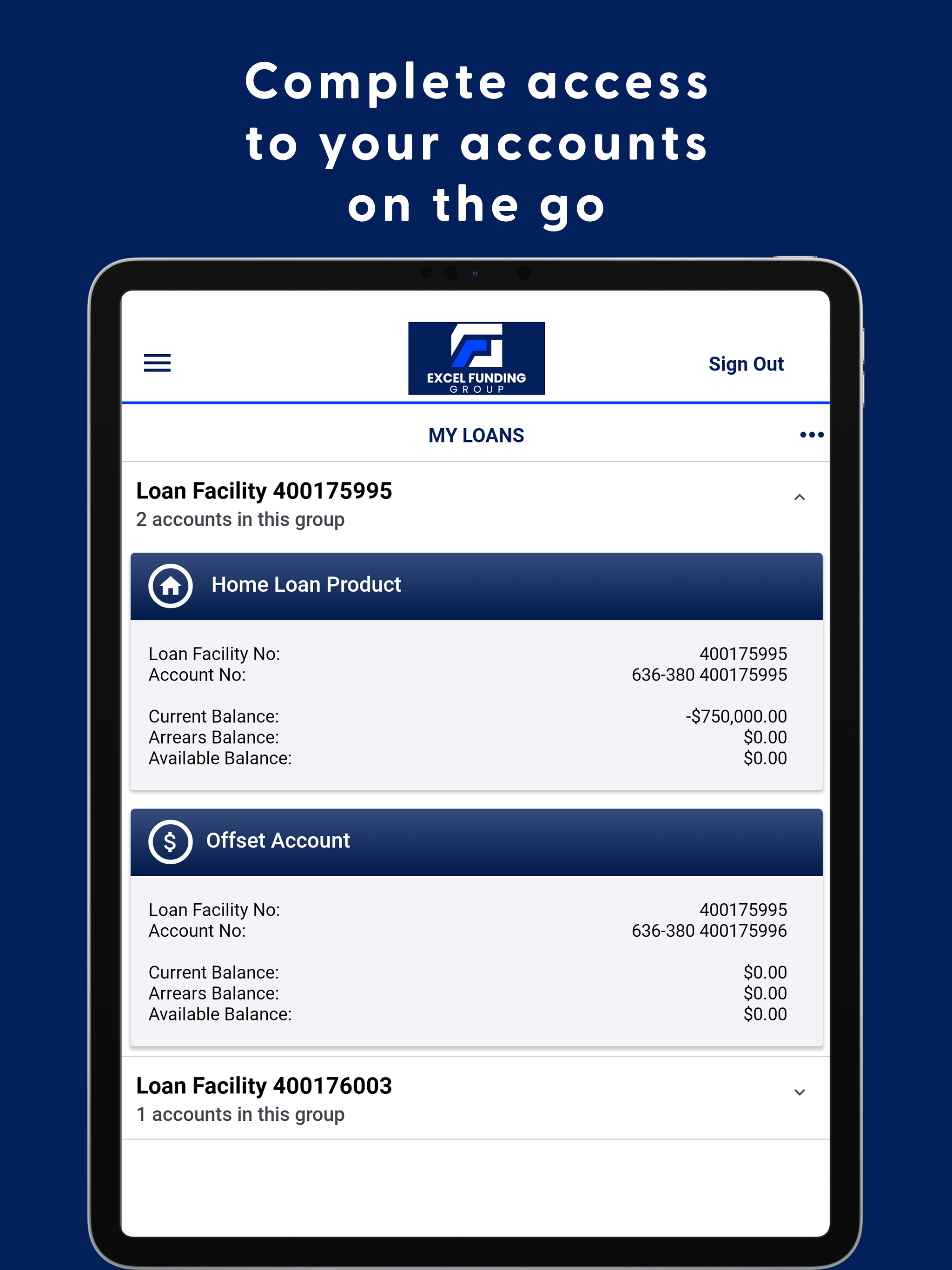 Excel Funding Mobile Access