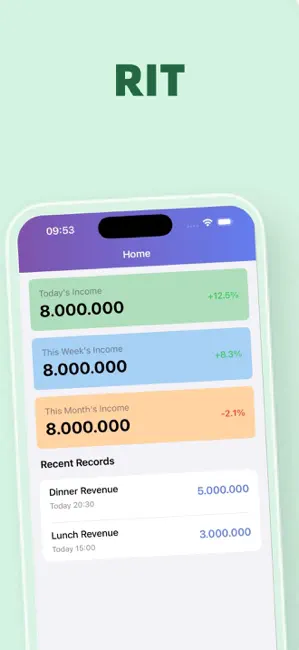 RIT - Restaurant Income Tool iPhone screenshot 1
