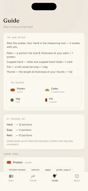 Palmful - a portion journal screenshot 2