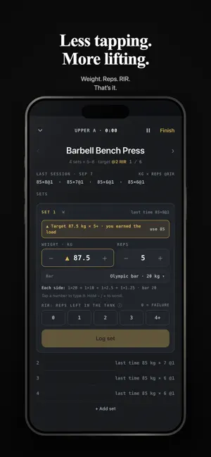 Reserve: RIR Workout Log screenshot 3