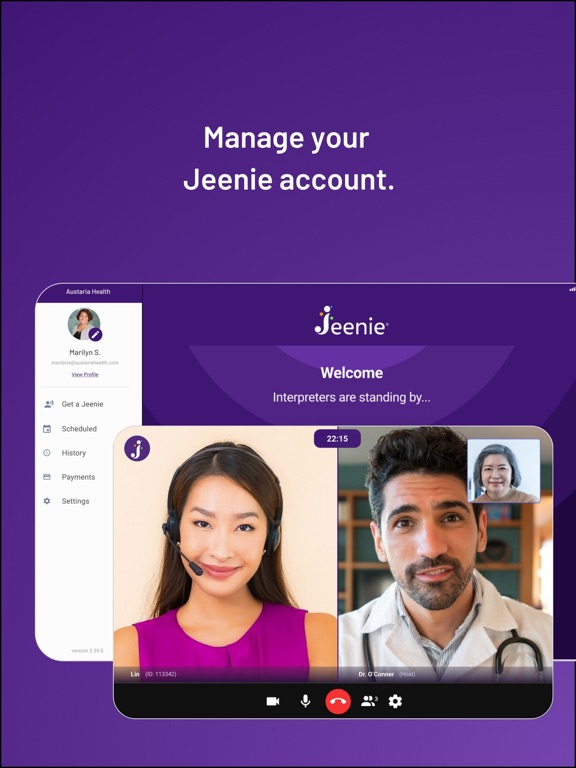 Jeenie: 24/7 Live Interpreting iPad screenshot 7 - Business app