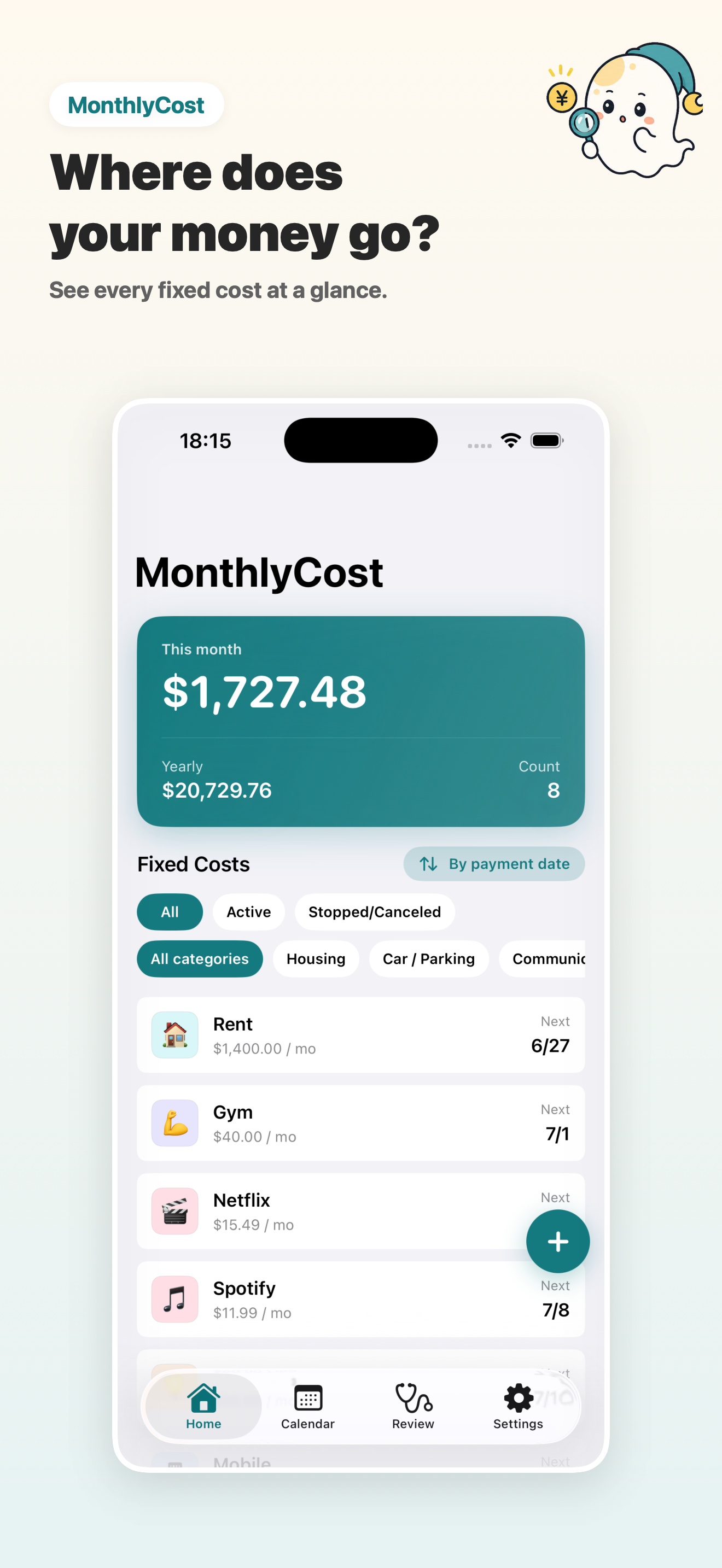 MonthlyCost screenshot 3