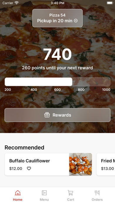 Pizza 54 iPhone screenshot 1 - Food & Drink app