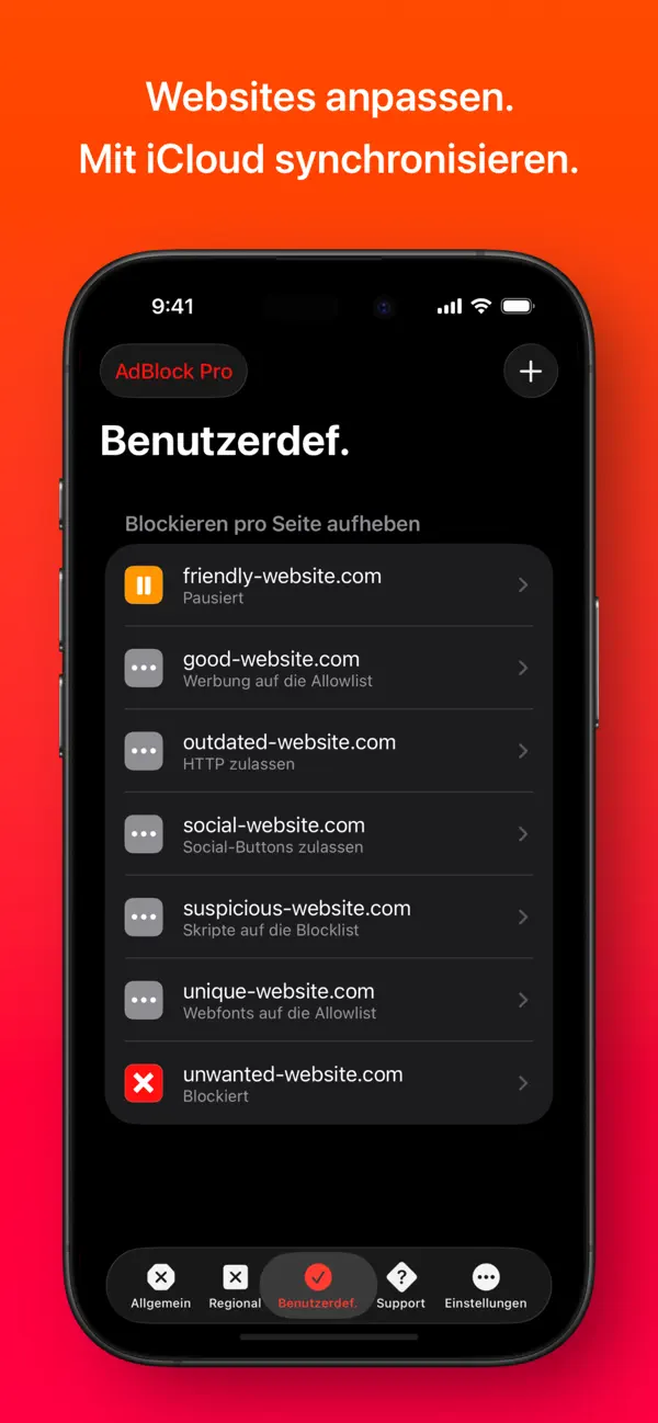 Adblock Pro für Safari-Browser iPhone App Screenshot 4 – Dienstprogramme