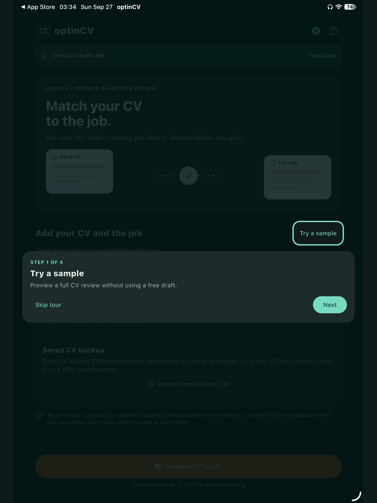 Screenshot 11 of optinCV: CV-to-Job Match