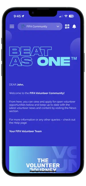 FIFA Volunteer Community iPhone screenshot 1