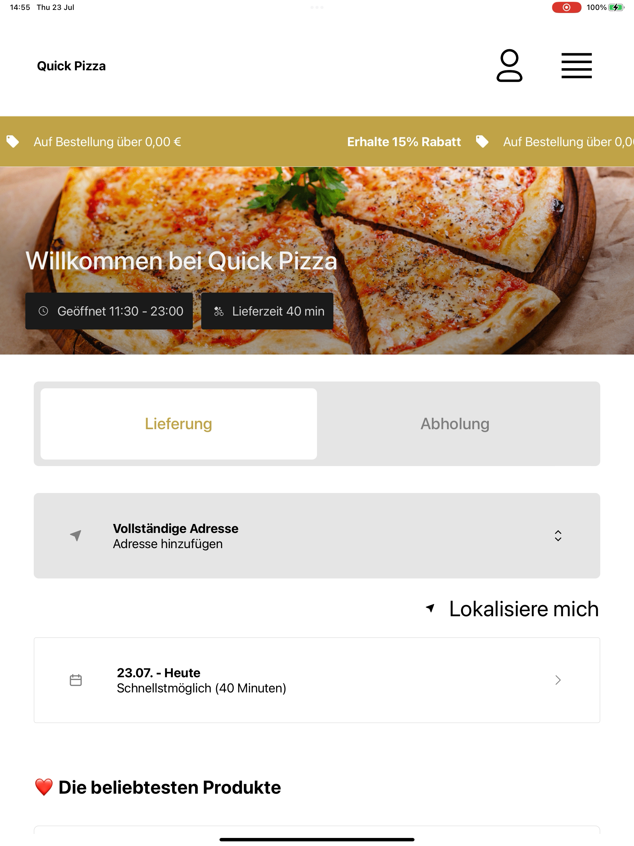 Quick Pizza DE screenshot 9