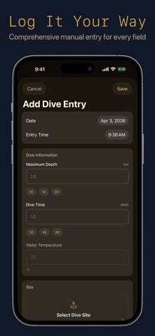 Slate: Dive Logbook iPhone screenshot