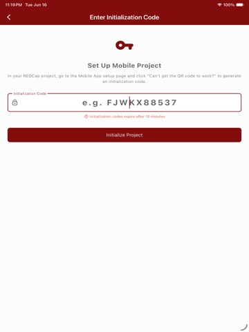 REDCap Go iPad screenshot