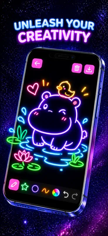 Neon Draw - Glow Doodle Art screenshot 2 of 6