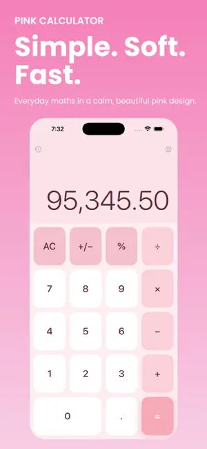 Pink Calculator (No Ads) screenshot 1