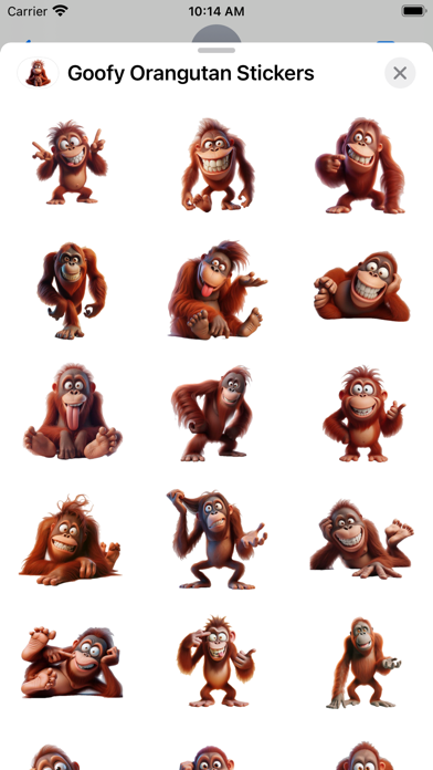 Screenshot #1 pour Goofy Orangutan Stickers