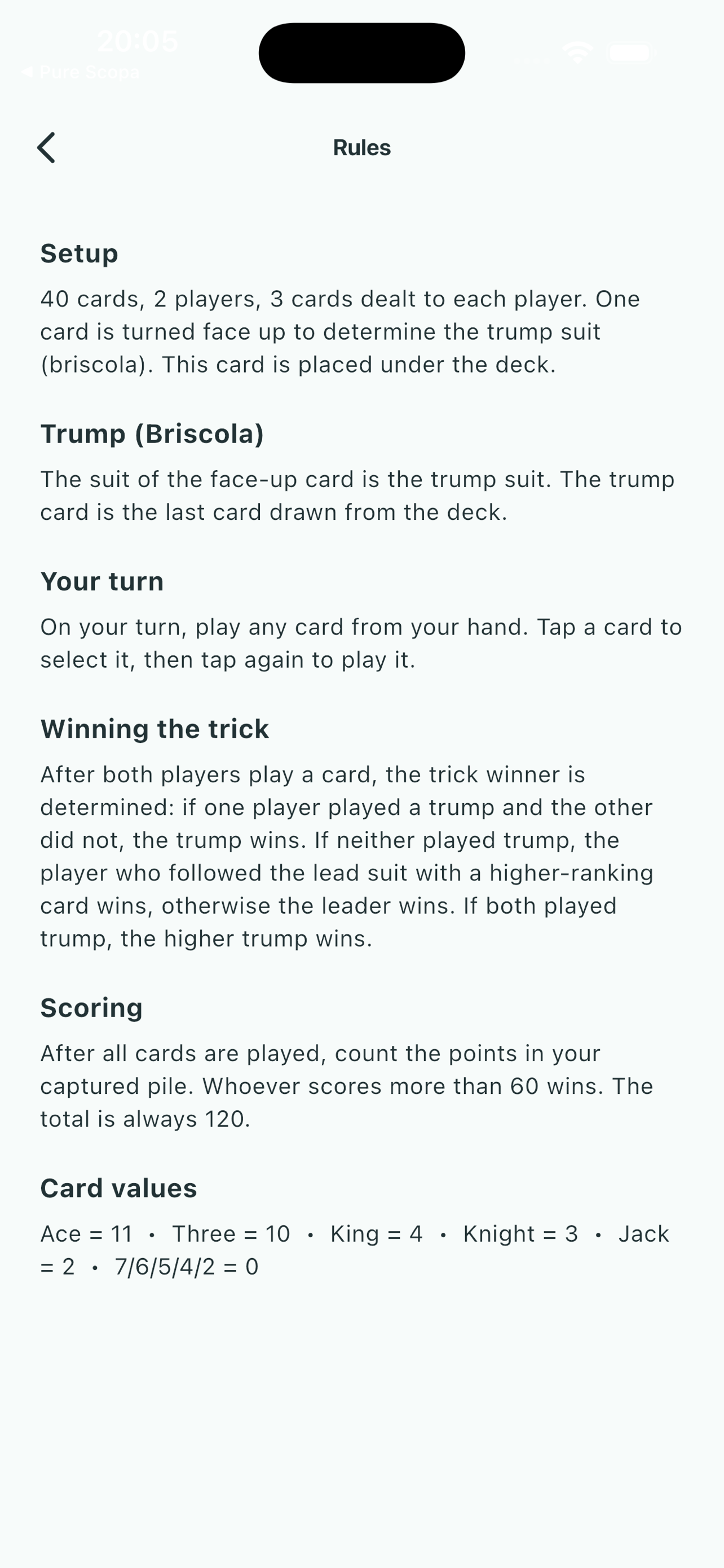 Pure Briscola screenshot 4