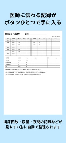 排尿日誌 - 泌尿器科で見せやすい記録- screenshot