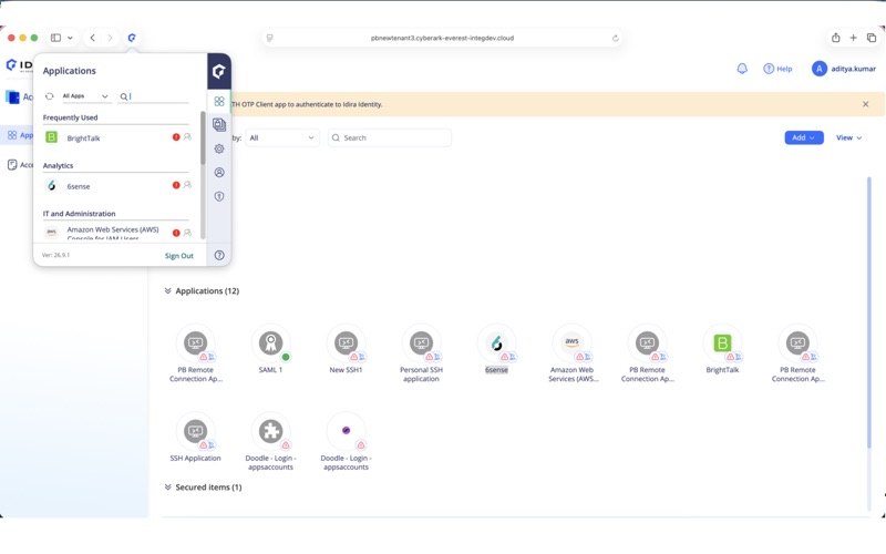 Idira Identity Extension screenshot