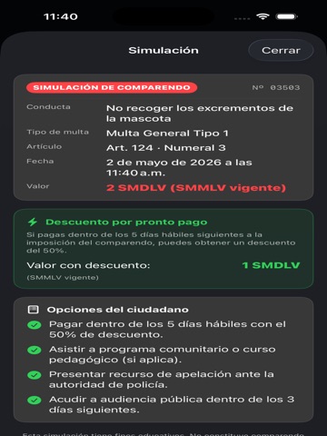 Ley 1801 del 2016 iPad screenshot