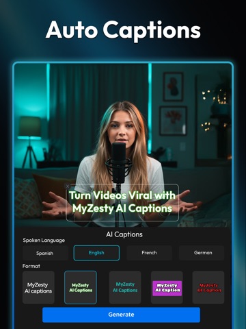 MyZesty：AI Video Editor, Maker iPad screenshot