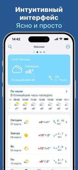 Скриншот Погода 14 дней - Метеоред на iPhone 1