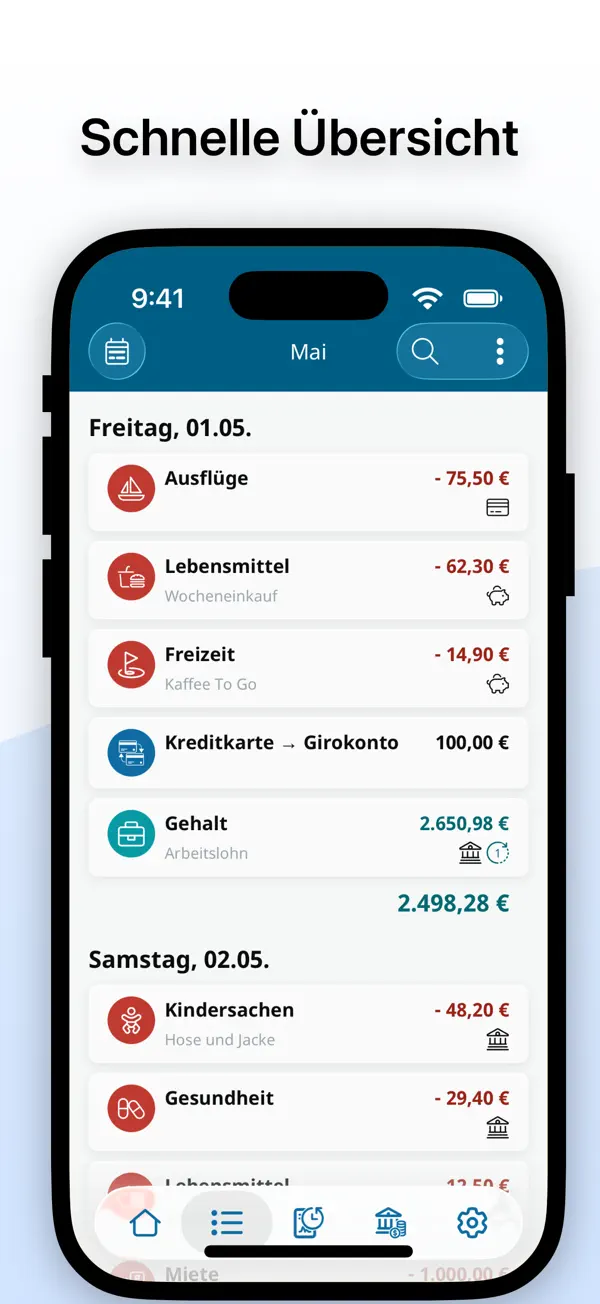 Haushaltsbuch MoneyControl Screenshot 4