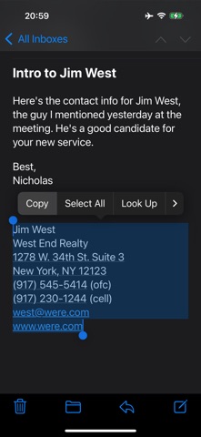 Copy2Contact PRO app screenshot